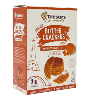 TRÉSORS GOURMANDS knusprige französische Buttercracker mit Mimolette Käse 60g